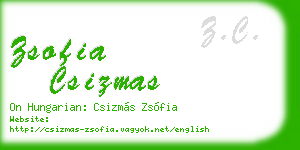 zsofia csizmas business card